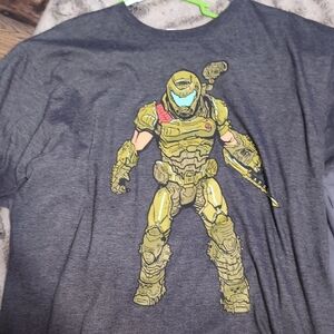 Gray T-Shirt with Yellow Armored Character